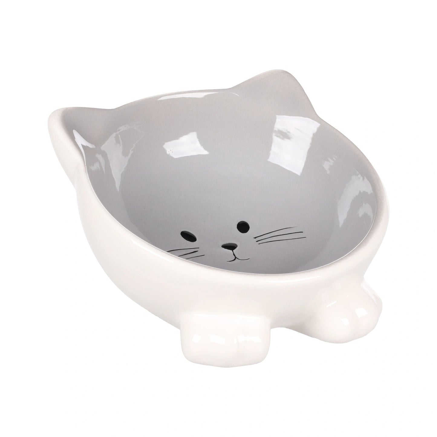 Cat Feeding and drinking bowl Puzi Grey 125ML