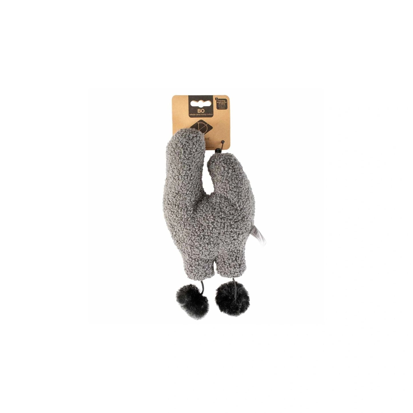 Cat Kicking Cushion Toy Bo with Catnip Grey