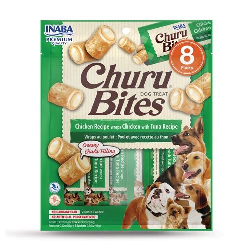 Cat Treats Inaba Churu Bites Treat for Cats - Chicken Wraps with Chicken Recipe (3 Pack)