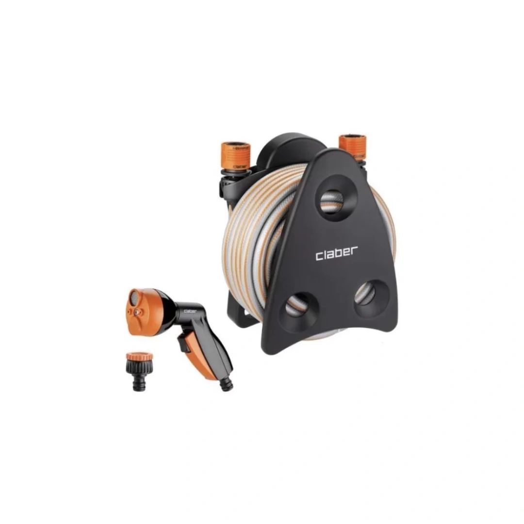 Claber Mini-Set Balcony & Terrace Hose Pipe Reel Set (10m)