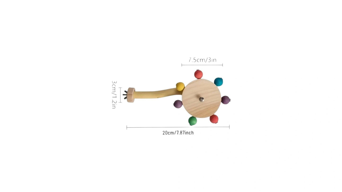 Colorful Interactive Spinning Wheels With Perch, 20cm Bird - Parrot Toy