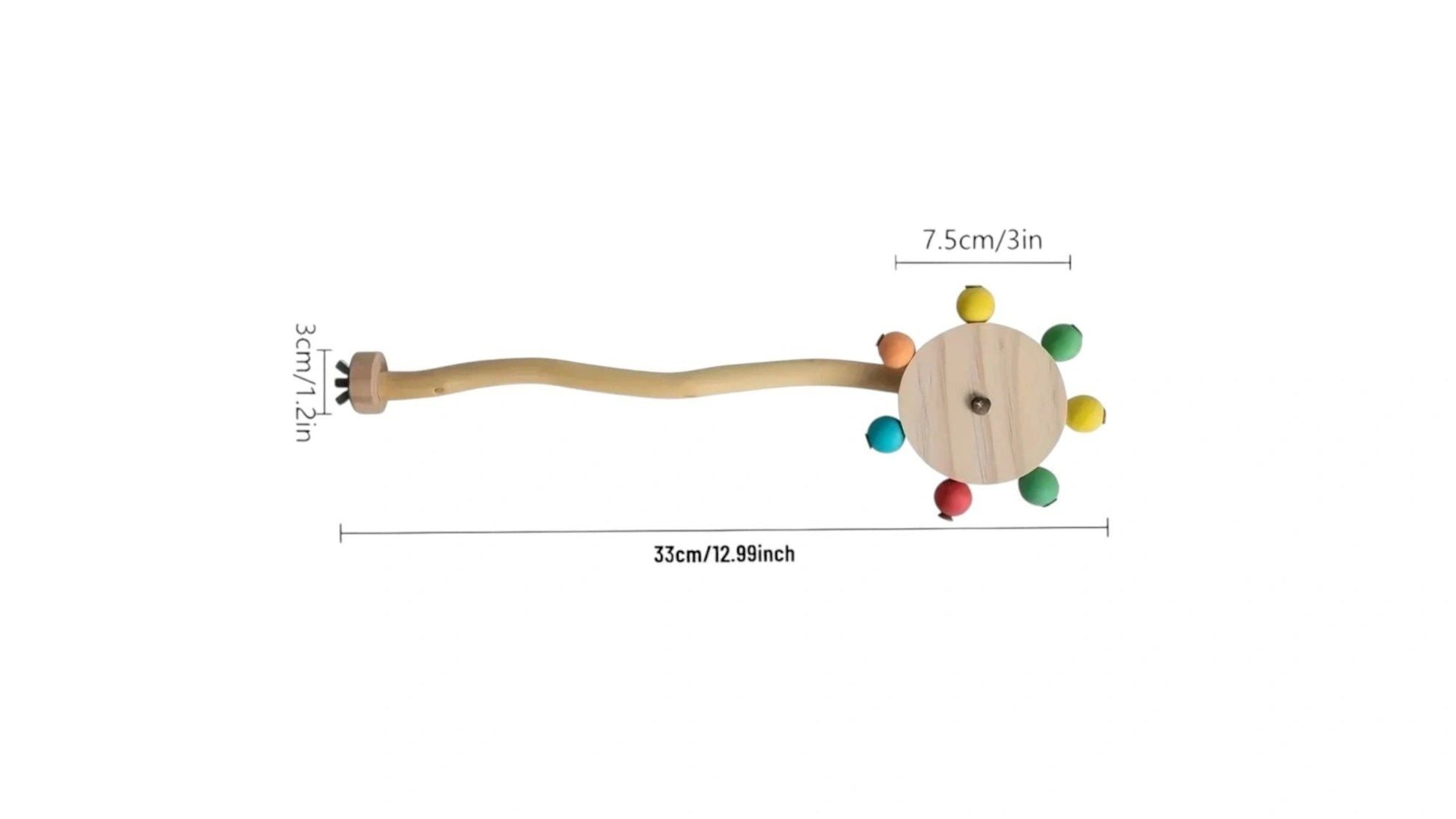 Colorful Interactive Spinning Wheels With Perch, 33cm Bird - Parrot Toy