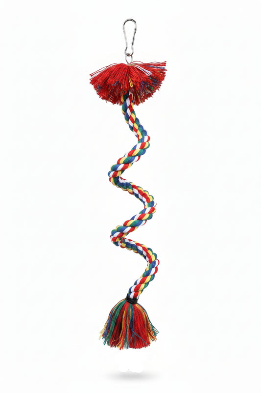Spiral Rope Climbing Bird Toy With Bell, 50cm Bird - Parrot Toy