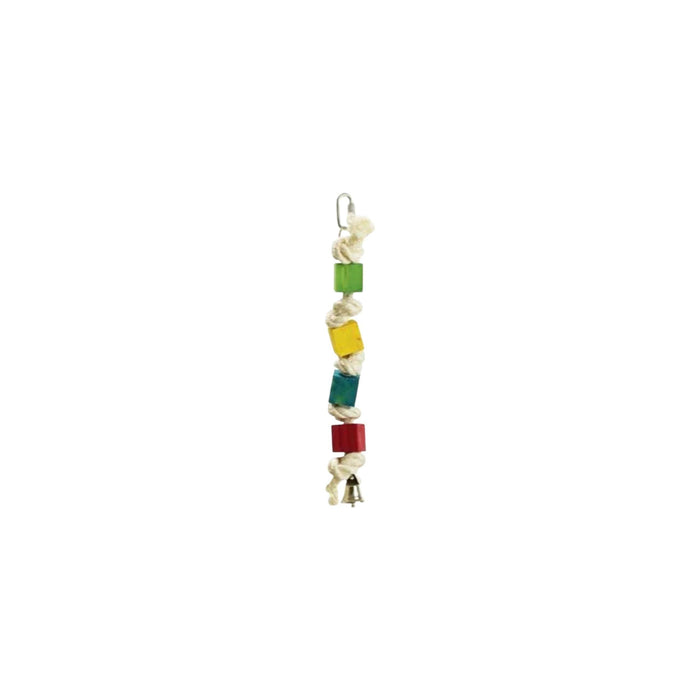 Coloured Playing Rope Wood, 26cm Bird - Parrot Toy