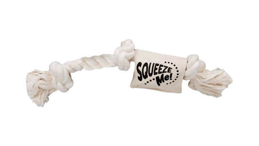 Cotton Rope Dog Toy With 3 Knots and a Squeaky 48cm