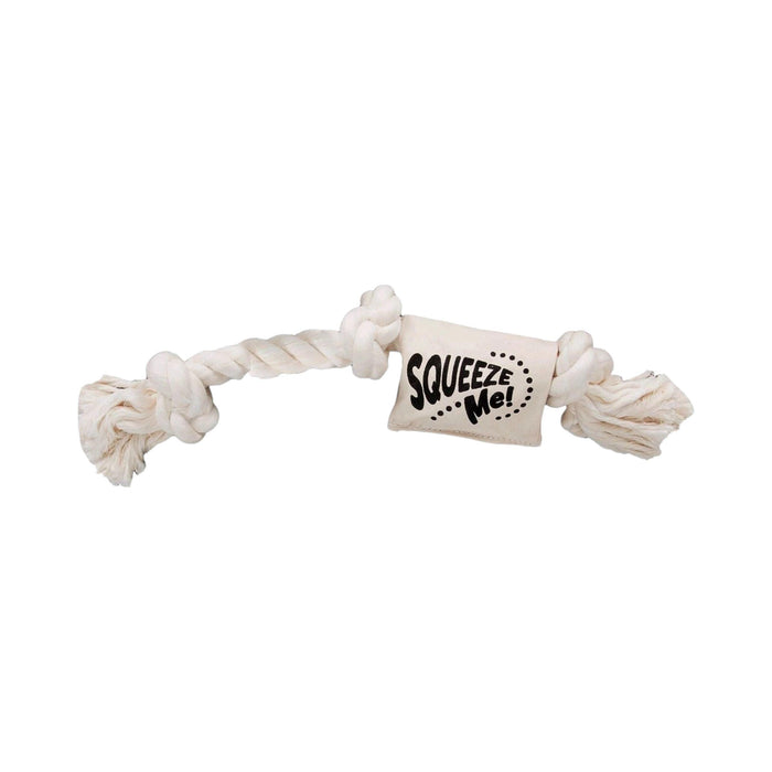 Cotton Rope Dog Toy With 3 Knots and a Squeaky 48cm