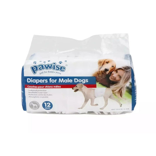 Disposable Male Dog Diapers Wraps - Medium (46-60 cm)