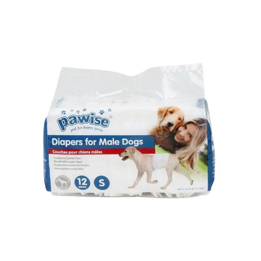 Disposable Male Dog Diapers Wraps - Small (30-46 cm)