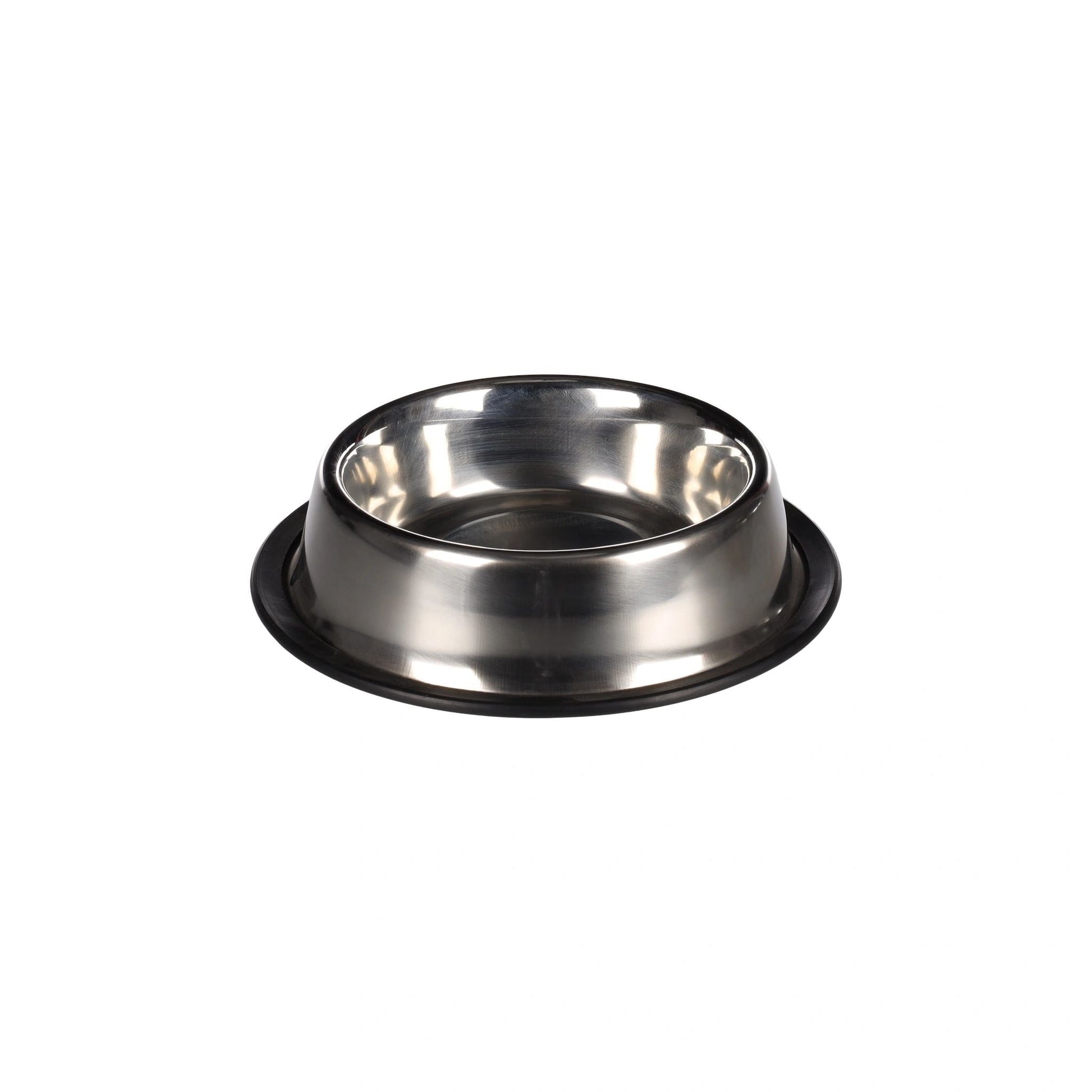 Dog & Cat Feeding and drinking bowl Thorgan Rubber Rim Anti Slip Round Silver 13cm 500ml