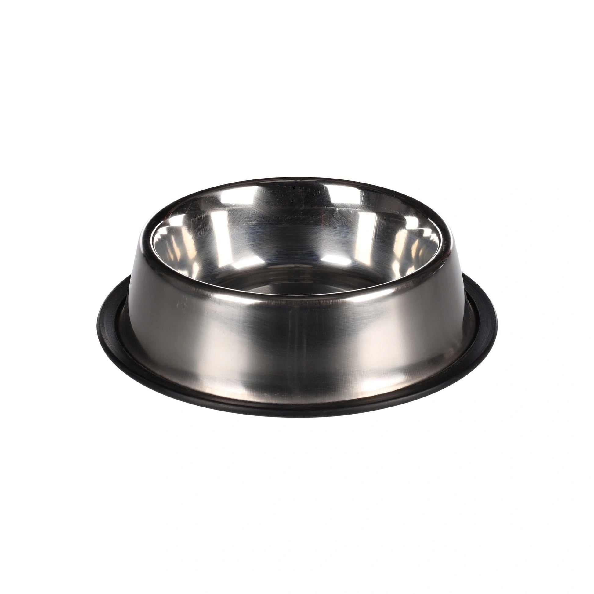 Dog & Cat Feeding and drinking bowl Thorgan Rubber Rim Anti Slip Round Silver 14.5cm 700ml