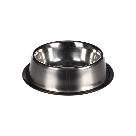 Dog & Cat Feeding and drinking bowl Thorgan Rubber Rim Anti Slip Round Silver 14.5cm 700ml