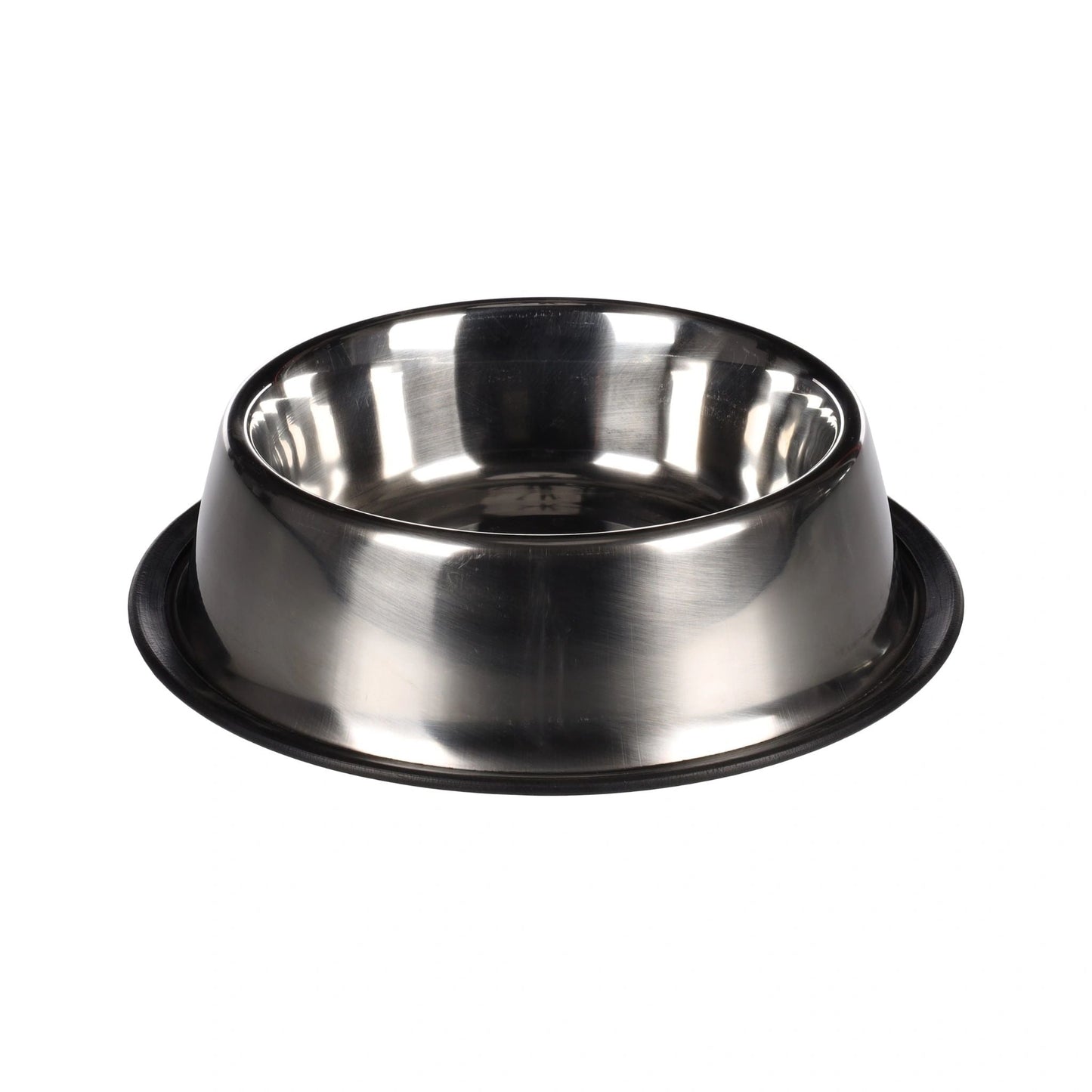 Dog & Cat Feeding and drinking bowl Thorgan Rubber Rim Anti Slip Round Silver 25cm 950ml