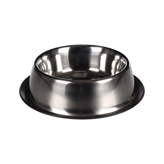 Dog & Cat Feeding and drinking bowl Thorgan Rubber Rim Anti Slip Round Silver 25cm 950ml