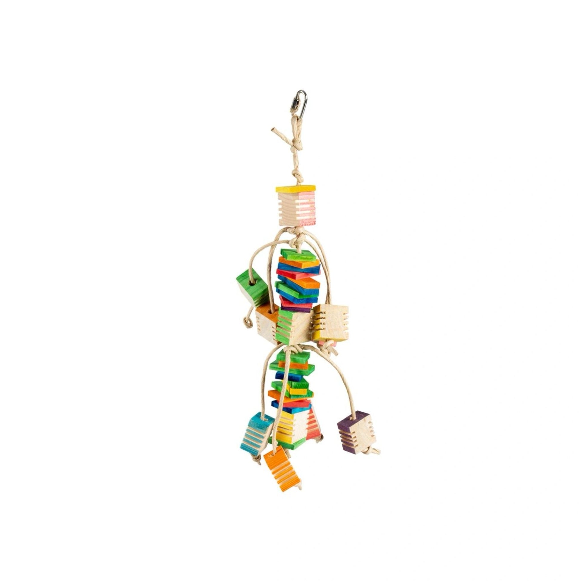 Duvo+ Groovy Wooden Cluster Parrot Toy Chewing & Play