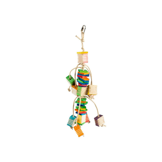 Duvo+ Groovy Wooden Cluster Parrot Toy Chewing & Play