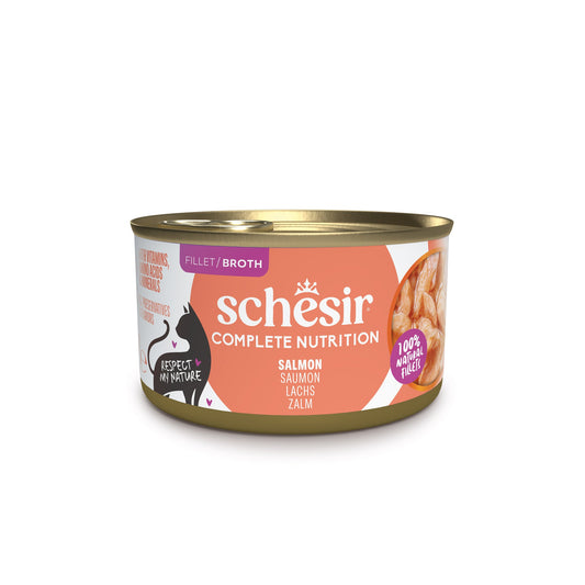 Schesir Complete Nutrition salmon fillet in broth wet cat food 85 g can