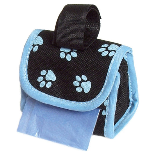 Easy Bag Dog Poop Waste Dispenser (Black/Blue) with 2x12 Bags