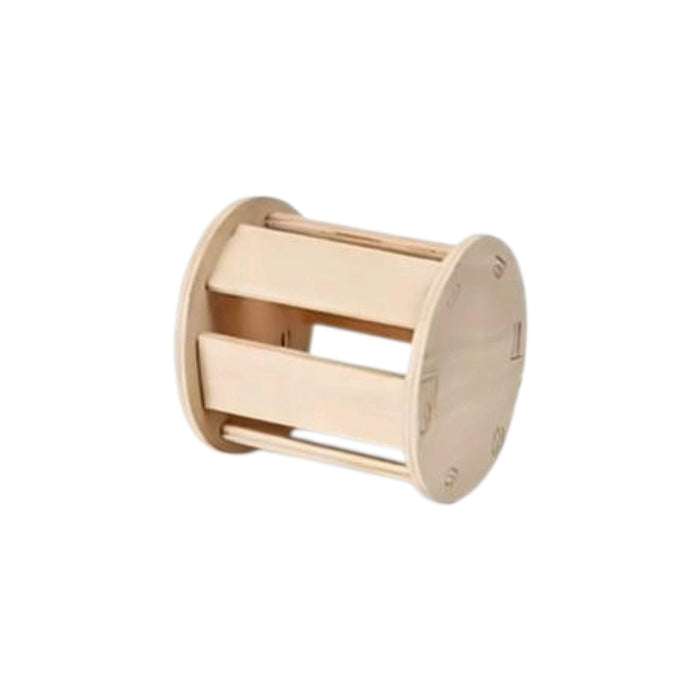 Extra Large Wooden Rolling Chew Toy with Bell for Rodents, Hamsters, Rabbits and more. 1 Piece