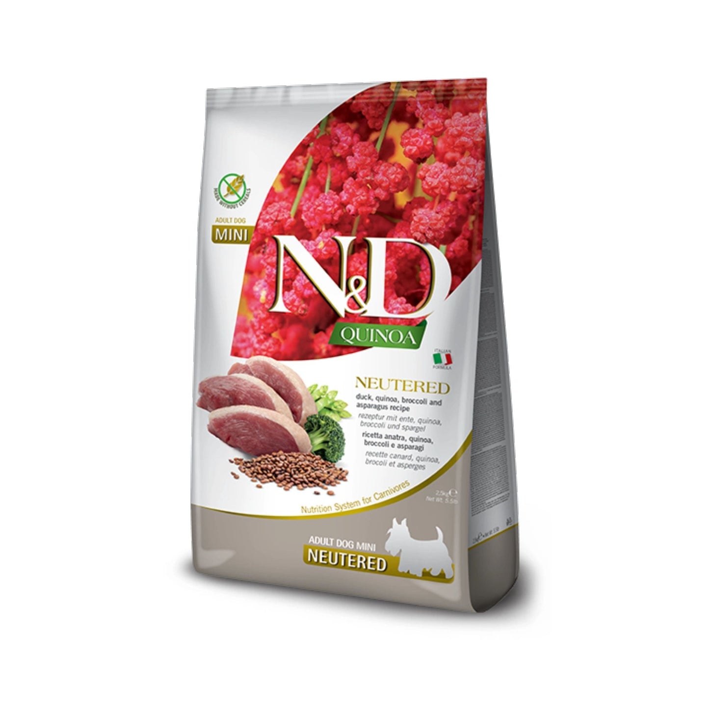 N&D Dog Food Quinoa adult mini Neutered duck and broccoli 2.5kg