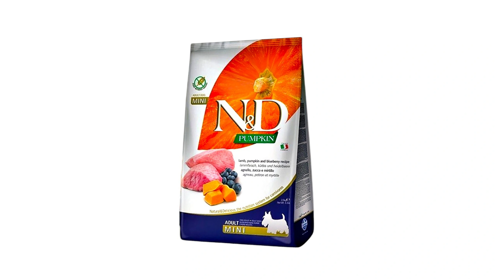 N&D Pumpkin Dog Food Adult Mini Lamb & Blueberry 2.5KG