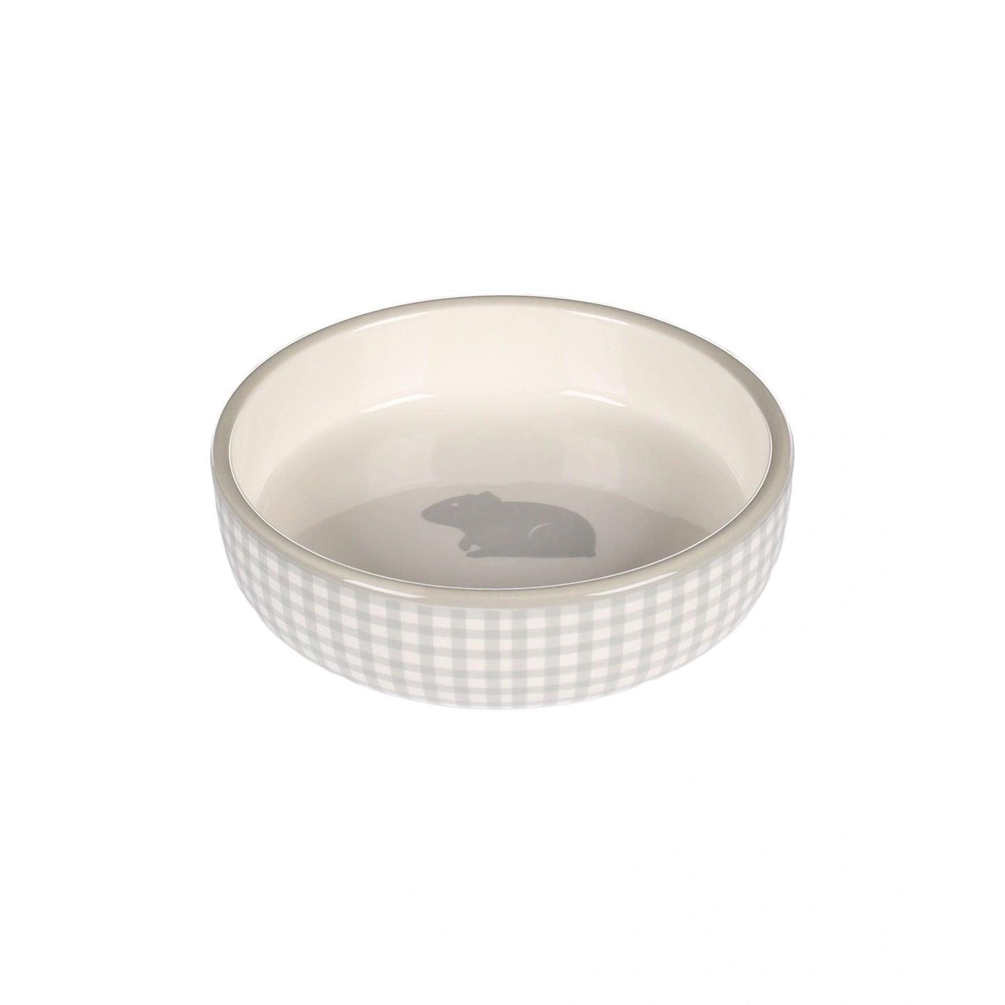 Feeding and drinking bowl Guinea pig Mylo Round Light grey & White 200ml 12cm