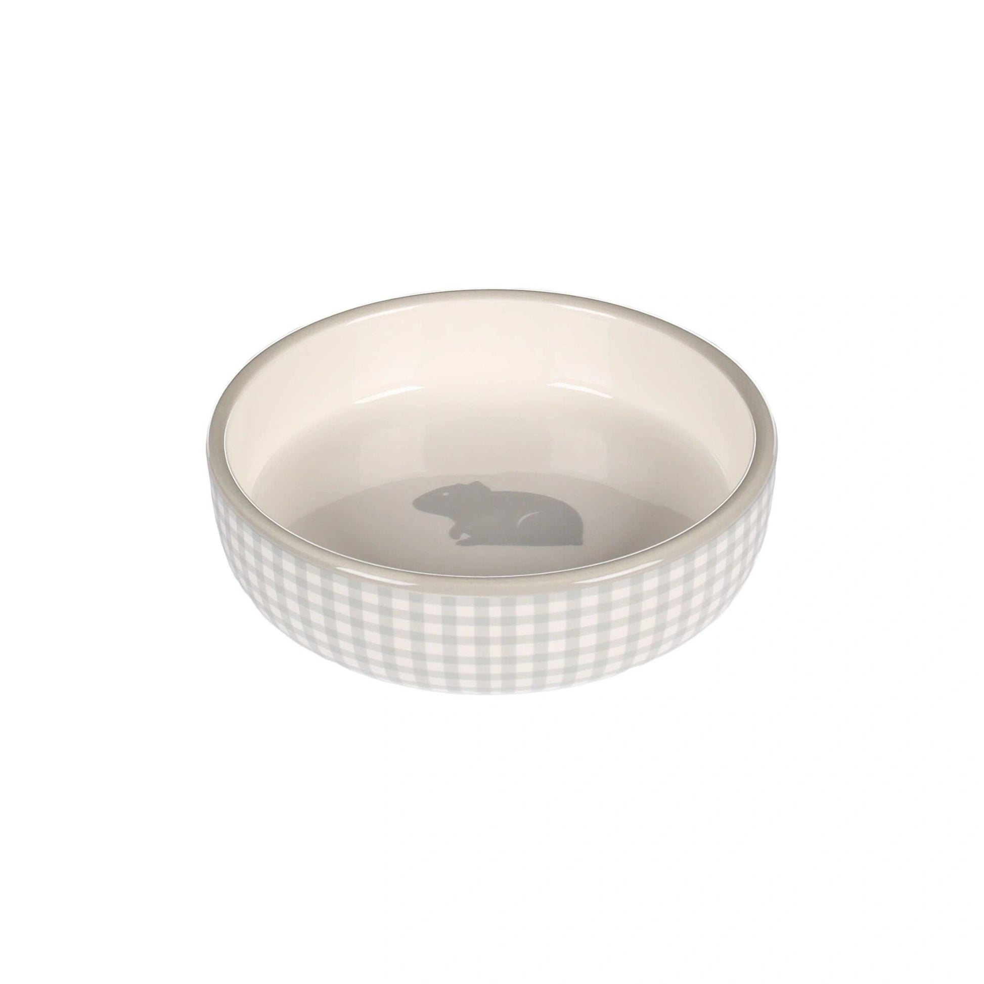 Feeding and drinking bowl Guinea pig Mylo Round Light grey & White 200ml 12cm