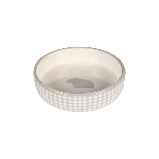 Feeding and drinking bowl Guinea pig Mylo Round Light grey & White 200ml 12cm