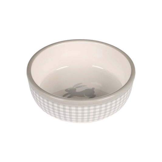 Feeding and drinking bowl Rabbit Mylo Round Light grey & White 360ml 13.5cm