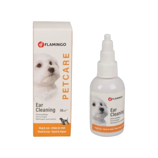 Flamingo Pet Ear Cleaner Drops 50ml | Dog & Cat Ear Wax Remover