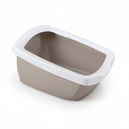 IMAC Funny large cat litter tray, Grey-beige with white rim
