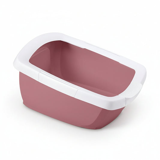 IMAC Funny large cat litter tray, Pink with white rim