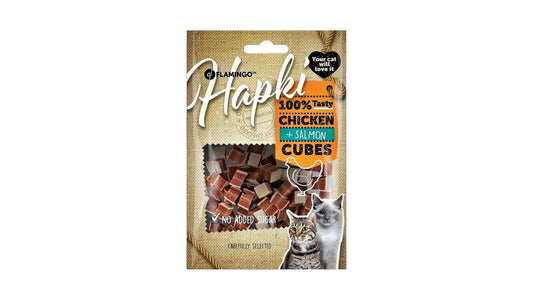 Hapki Small blocks with chicken & with salmon cat treat 50g