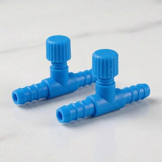 Hobby Premium Blue T-Shaped Aquarium Airflow Control Valve Set (2-Pack)