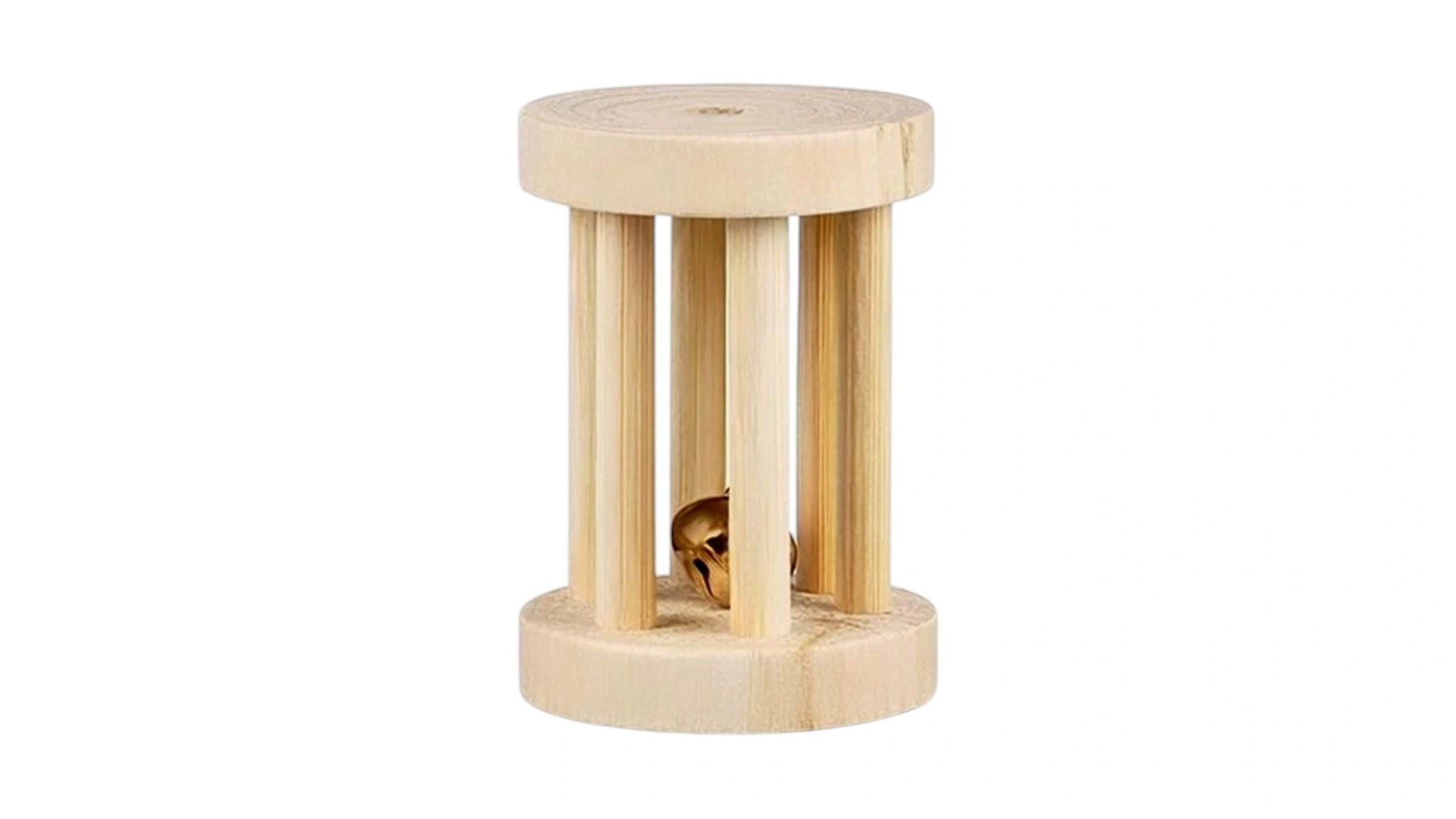Large Natural Wooden Roll with Bell Rodent Chew Toy (5cm x 7cm)