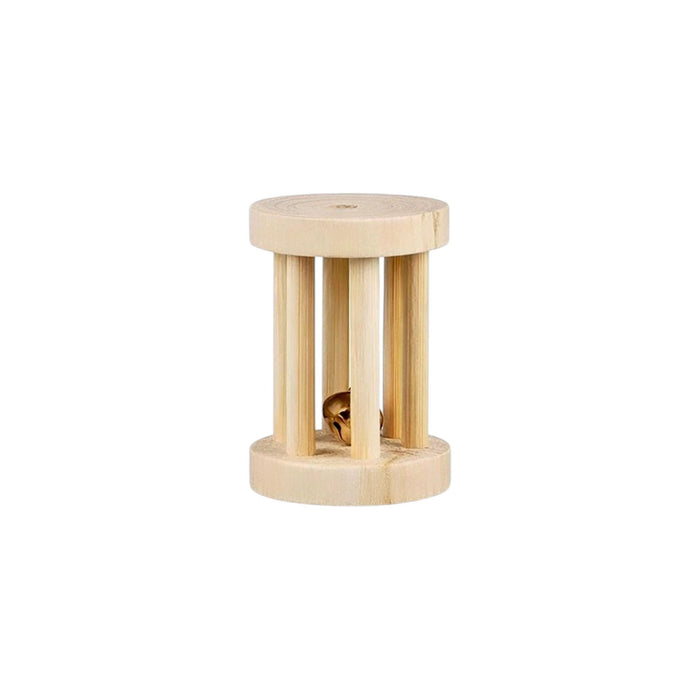 Large Natural Wooden Roll with Bell Rodent Chew Toy (5cm x 7cm)