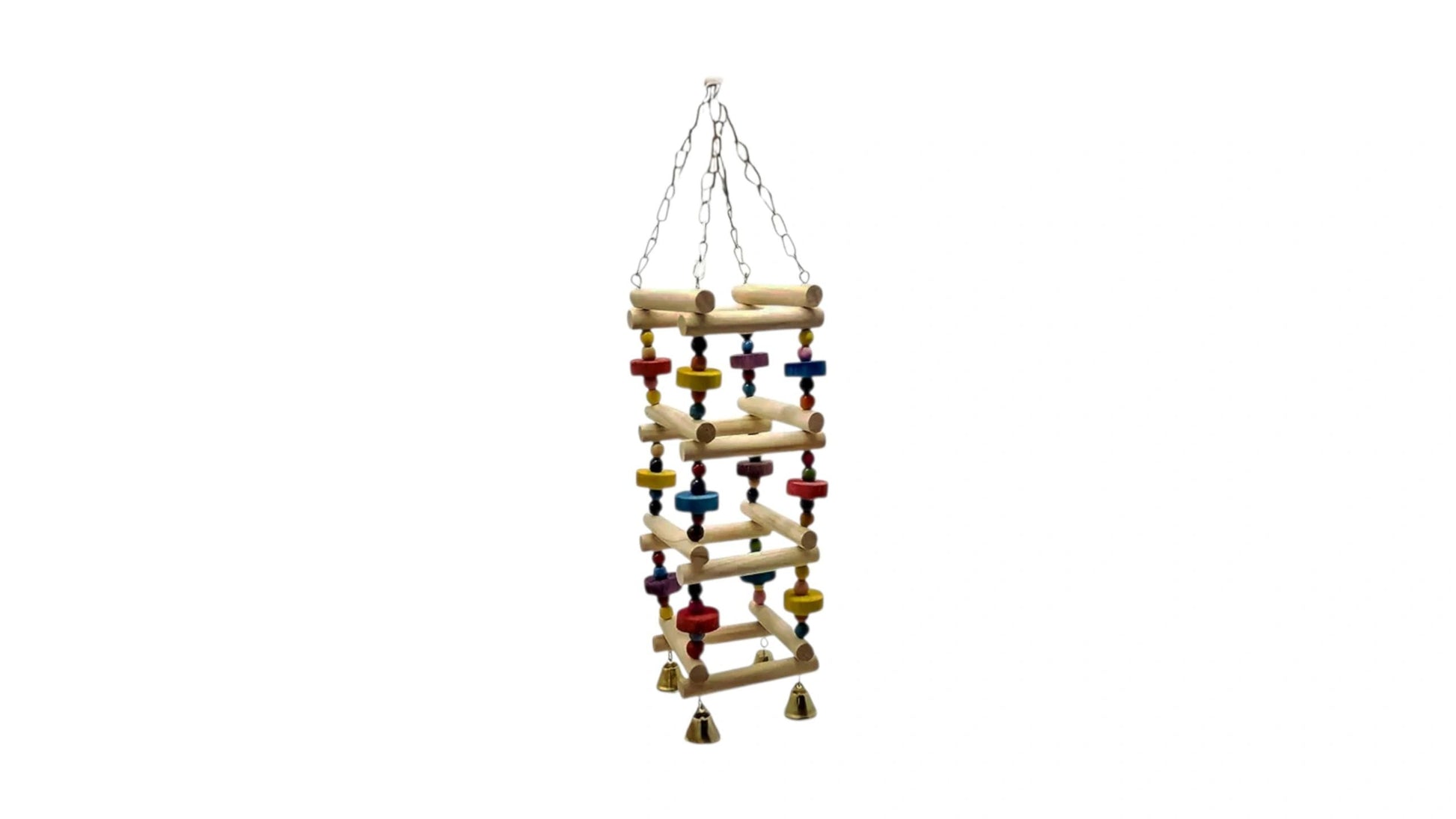 Large Square Colorful Parrot Climbing Ladder with Bells Bird - Parrot Toy
