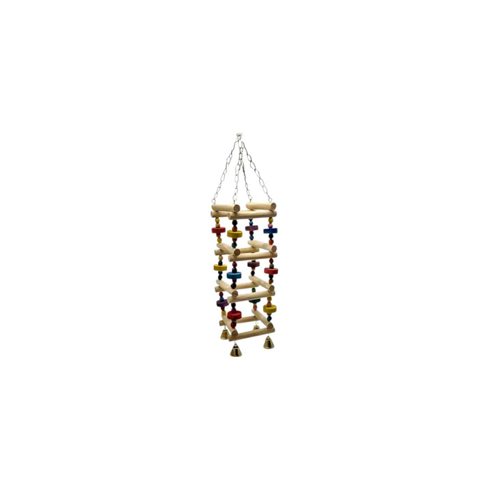Large Square Colorful Parrot Climbing Ladder with Bells Bird - Parrot Toy