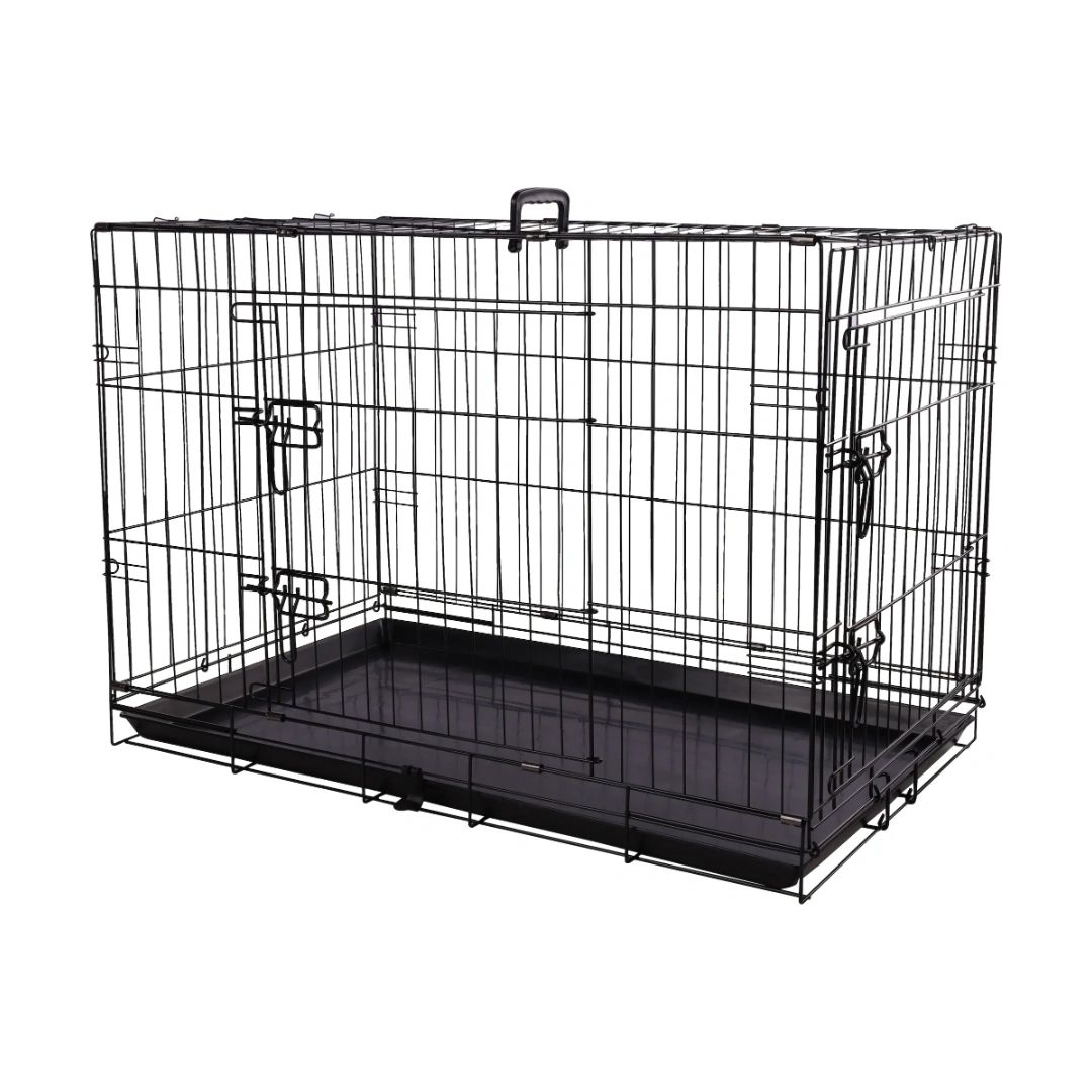 Mezo Black Wire Dog Cage/Crate (Large - 56x92x64cm)