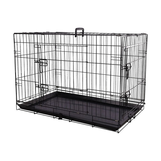 Mezo Black Wire Dog Cage/Crate (Large - 56x92x64cm)