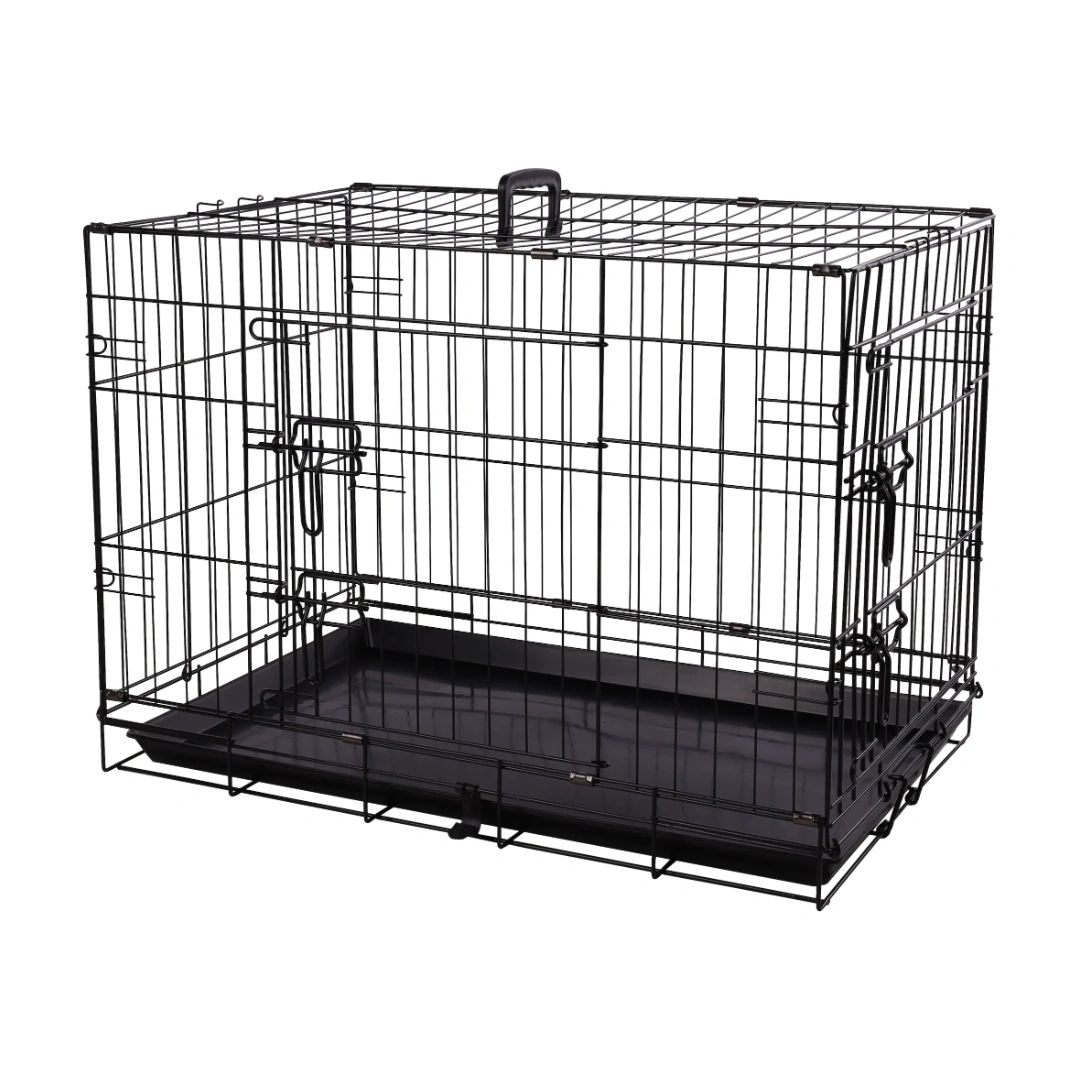 Mezo Black Wire Dog Cage/Crate (Medium - 47x77x55cm)