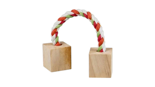 Natural Wooden & Rope Chew Toy for Hamsters and Rodents
