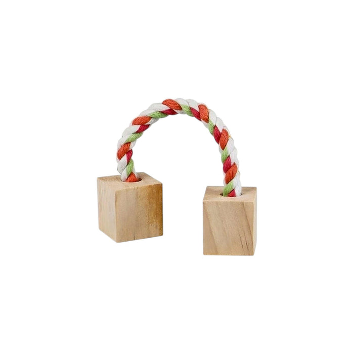 Natural Wooden & Rope Chew Toy for Hamsters and Rodents
