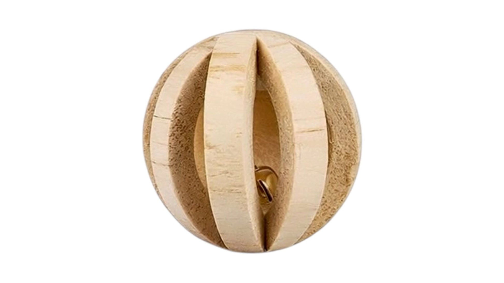Natural Wooden Slat Ball with Bell Rodent Chew Toy (5.5cm)