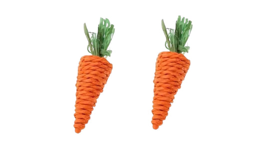 Natural Woven Carrot Chew Toy for Rodents ‚Äì 2 Pieces