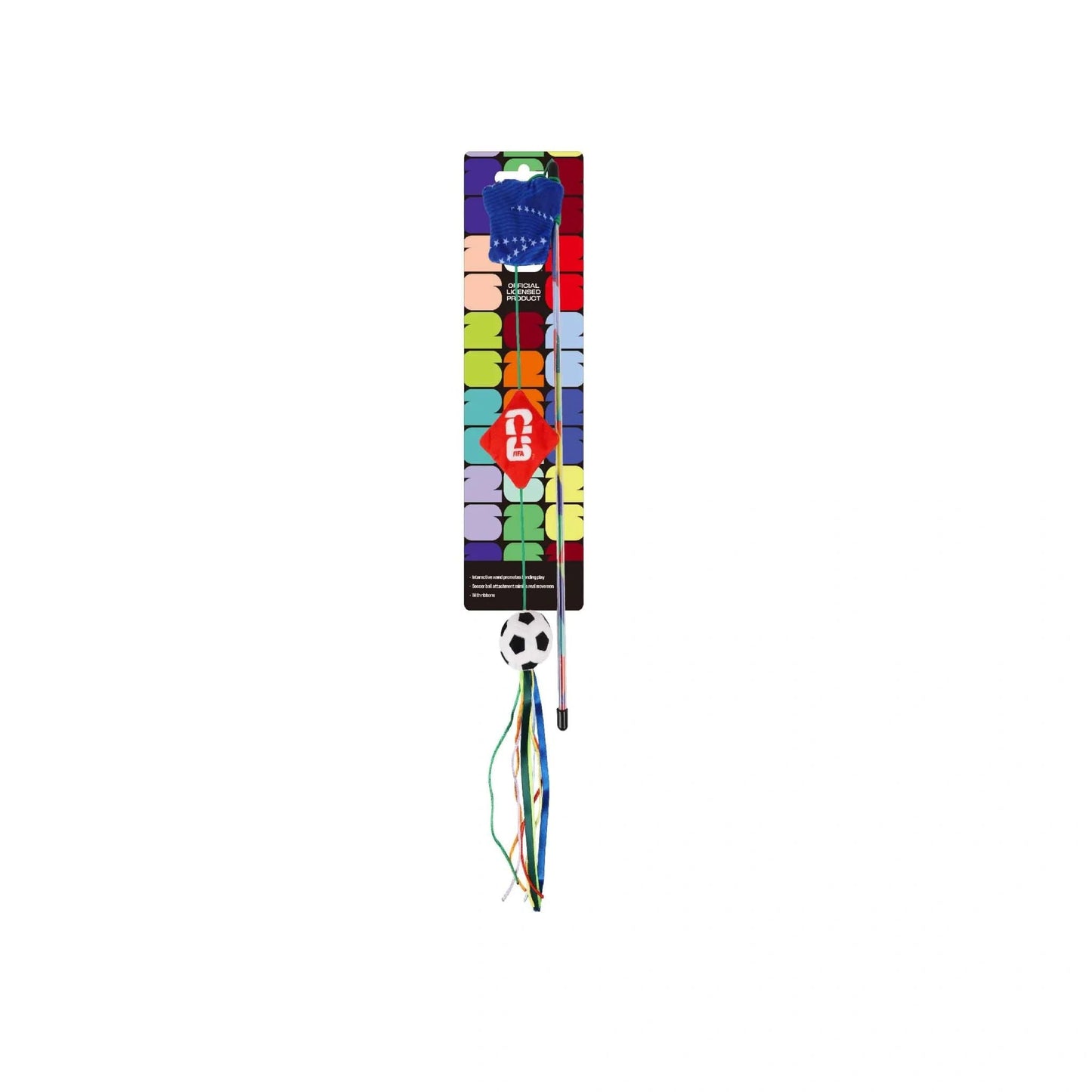 Official FIFA WC26 Football Teaser Wand for Cats - Interactive Fishing Rod Toy