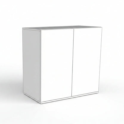 A  two-door Askoll Opera aquarium cabinet, shown in gray and white on a plain white background.