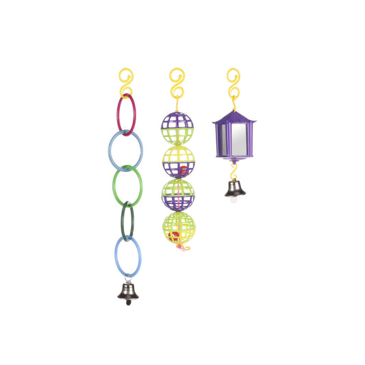 Parakeet Bird toy Ring Ball Lantern Mix 25cm 3pcs