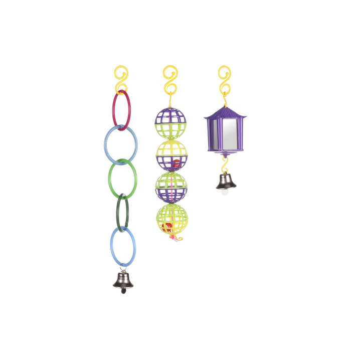 Parakeet Bird toy Ring Ball Lantern Mix 25cm 3pcs