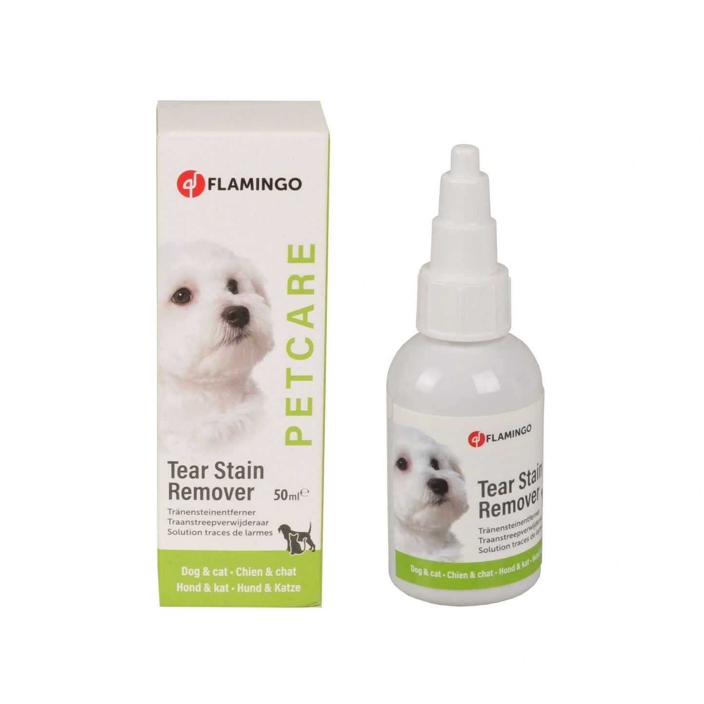 Flamingo Gentle Eye Tear Cleaner for Dogs & Cats | Squeeze Bottle for All Coat Types 50ml