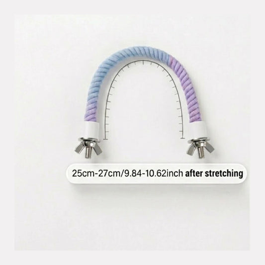Premium Bendable Rope Bird Perch (25-27cm) | Pastel Bungee Cage Toy with Secure Mounts for Budgies, Parakeets & Cockatiels